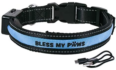 Besides being USB Rechargable, and bright for finding your pet at night, this collar is inscribed 