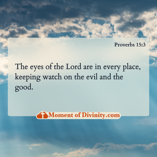 The eyes of the Lord are in every place, keeping watch on the evil and the good.